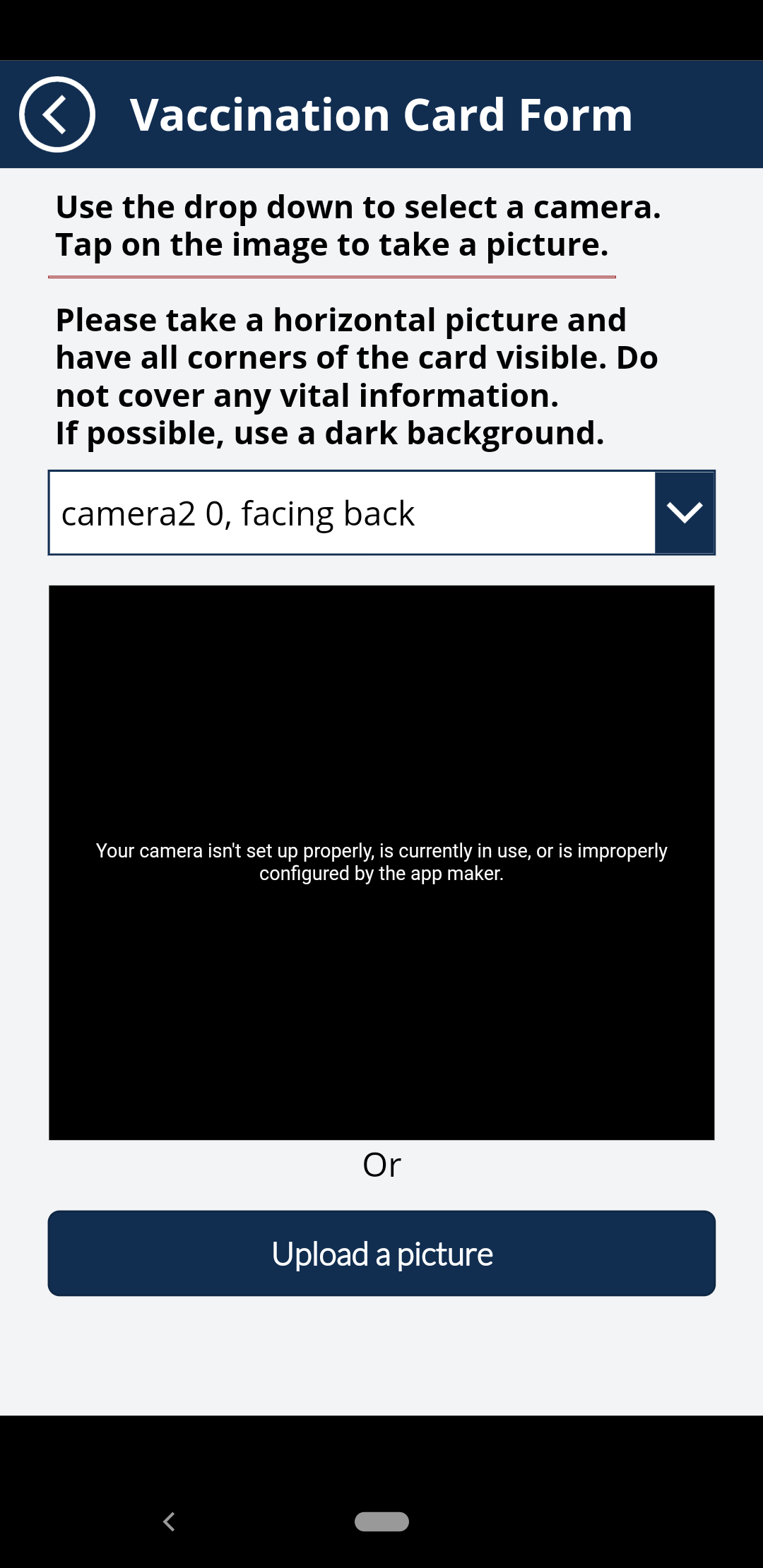Bits & Wisdom > How to Submit your Vaccination Card > Camera Error.png