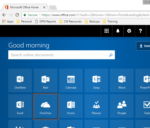 Bits & Wisdom > OneDrive - Introduction & Basic Usage > OneDrive on O365.png